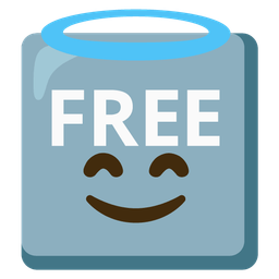 FREE button and Smiling face with halo