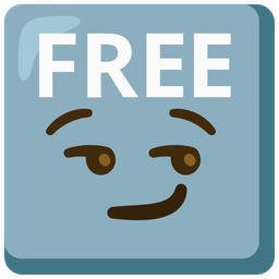 FREE button and smirking face