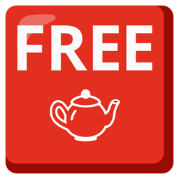FREE button and teapot