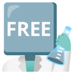 FREE button and test tube
