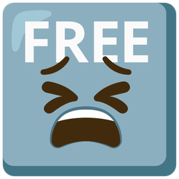 FREE button and tired face