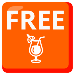 FREE button and tropical drink