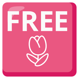 FREE button and tulip