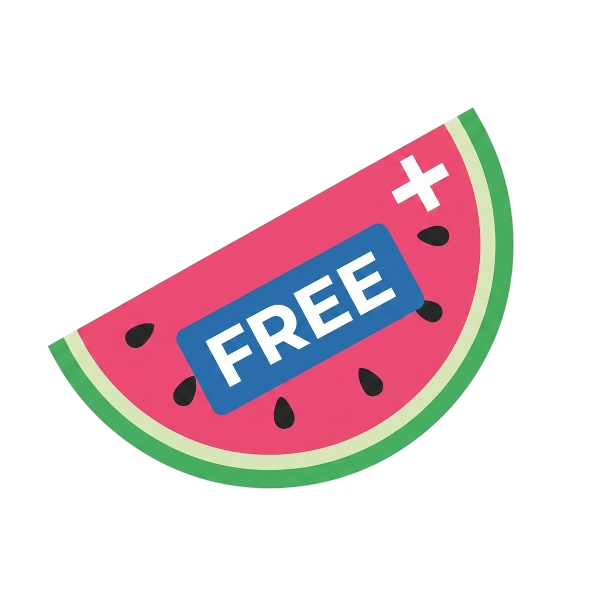 FREE button and Watermelon
