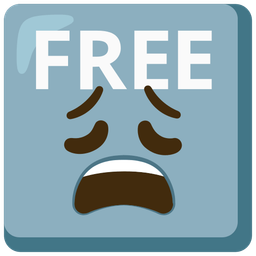 FREE button and weary face