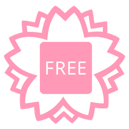 FREE button and white flower