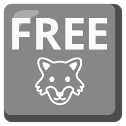 FREE button and wolf