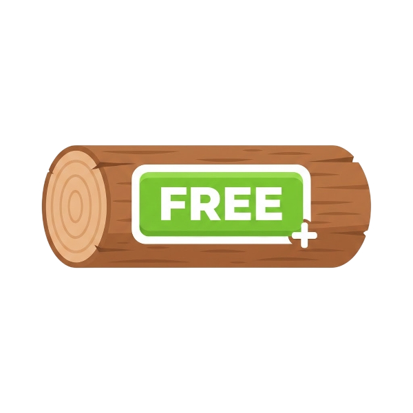 FREE button and Wood