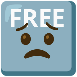 FREE button and worried face