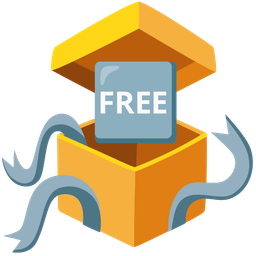 FREE button and wrapped gift