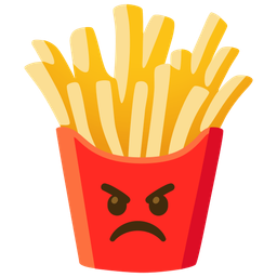 french fries and angry face