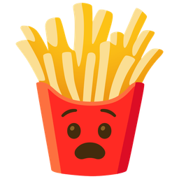 french fries and anguished face