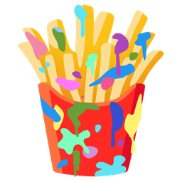 french fries and artist palette