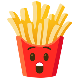 french fries and astonished face