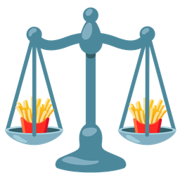 french fries and balance scale