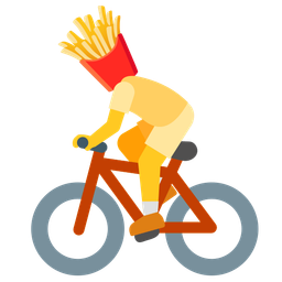 french fries and bicycle