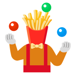 french fries and clown face