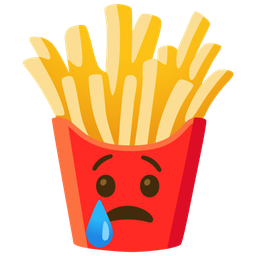 french fries and crying face