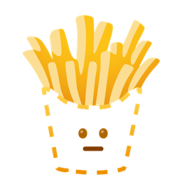 french fries and dotted line face