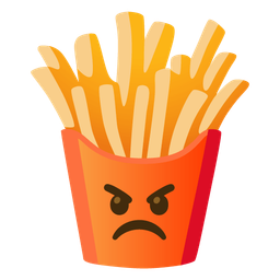 french fries and enraged face