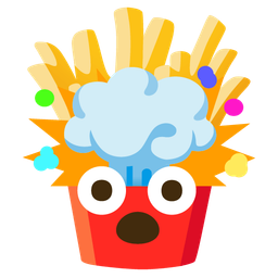 french fries and exploding head