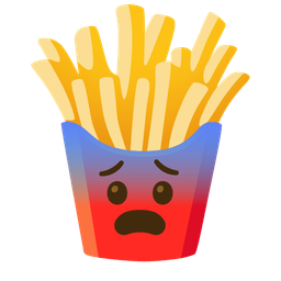 french fries and fearful face