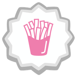 french fries and fish cake with swirl