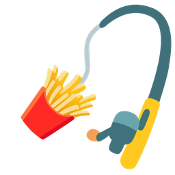 french fries and fishing pole