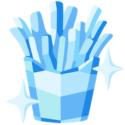 french fries and gem stone