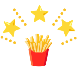 french fries and glowing star