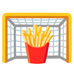 french fries and goal net