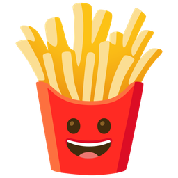 French fries and Grinning face