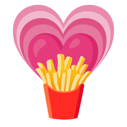 french fries and growing heart
