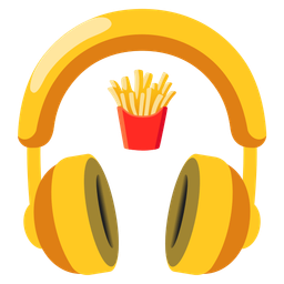 french fries and headphone