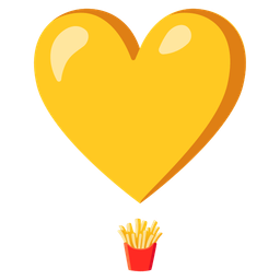 french fries and heart exclamation