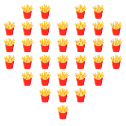 french fries and heart suit