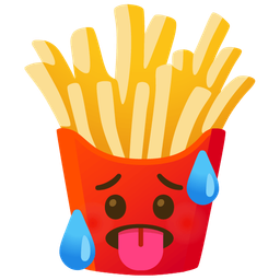 french fries and hot face