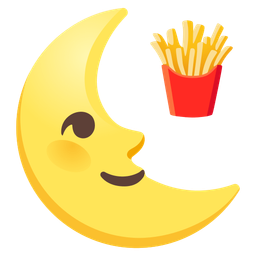 french fries and last quarter moon face