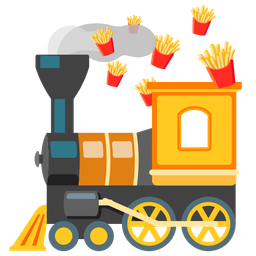 french fries and locomotive