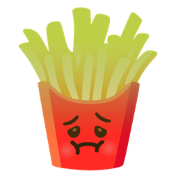 french fries and nauseated face