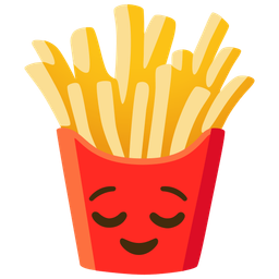 french fries and relieved face
