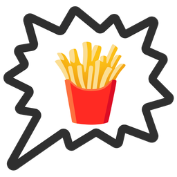 french fries and right anger bubble