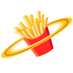 french fries and ringed planet
