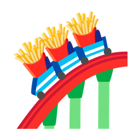 french fries and roller coaster