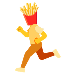 french fries and running shoe
