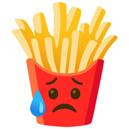 french fries and sad but relieved face