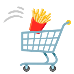 french fries and shopping cart