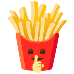 french fries and shushing face