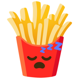 french fries and sleeping face
