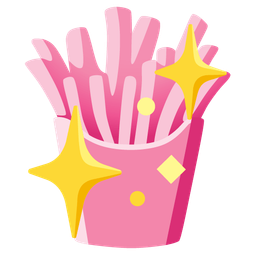 french fries and sparkling heart